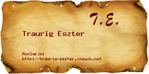Traurig Eszter névjegykártya